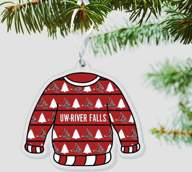 University of Wisconsin - River Falls Falcons 3'' x 4'' Etched Ornament