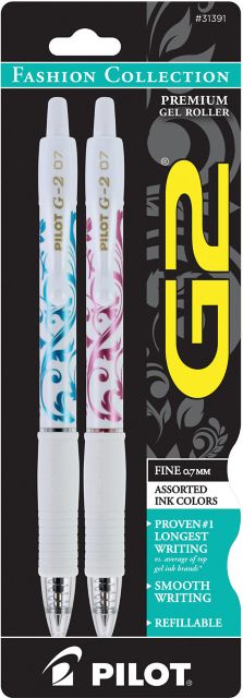 GEL G2 WHITE BARREL 2PK ASST