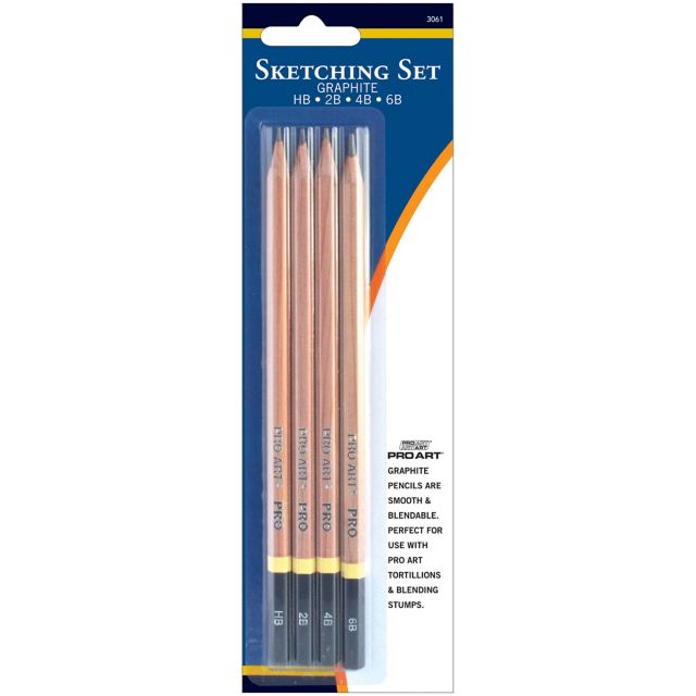 Pro Art HB to 6B Drawing Pencil 4 Pencil Set